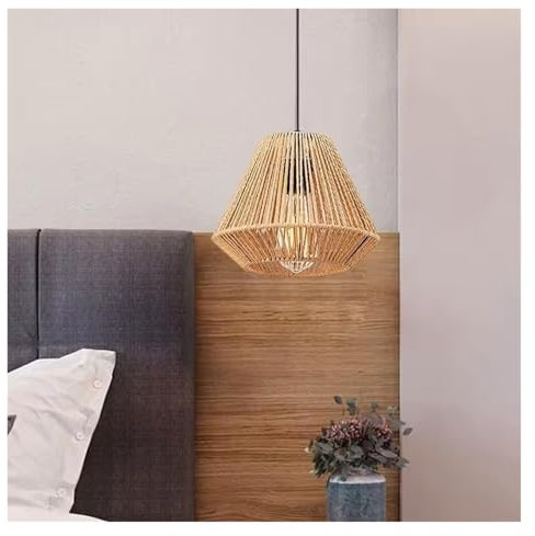 Retro Hand-Woven Hemp Rope Branch Chandeliers Restaurant Living Room Cafe Decoration Hanging Lamp E26 Light Source Pendant