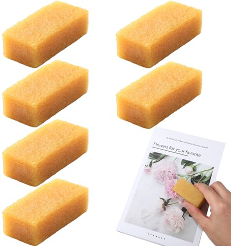 Marspark 6 Pcs Comic Book Dry Cleaning Natural Rubber Book Cover Eraser Tool Dirt Eraser Small Soot Sponge