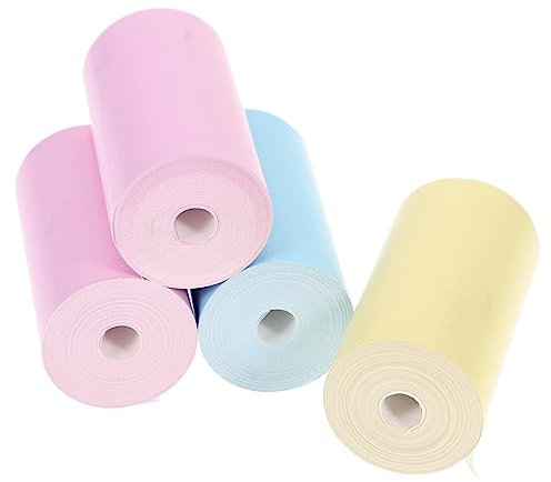 KICHOUSE 4stücke Farbige Thermodruckpapierrolle Selbstklebend Für Drucker Beständig Gegen Öl Wasser Und Kratzer Für Zuhause Büro Und Schule