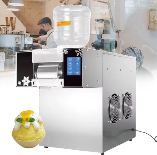 pealiritansemen Produttore di Ghiaccio A Fiocco di Neve Professionale, Macchina Elettrica per Granita con velocità Regolabile, Pannello Touch E Secchiello da 2,5 L, per Food Truck, Bar, Snack Bar