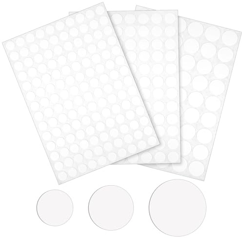 IANFAN 290 Schraubenabdeckung Selbstklebend, Weiß Schrauben Abdeckkappen | 12mm/15mm/21mm Selbstklebende Schrauben Abdeckkappen Schraubenloch Aufkleber für Schreibtische Wandschränke Möbel