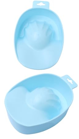 TOYZFRIENDY Cuenco de Remojo para Uñas Tamaño Mediano Plástico Azul para Cuidado de Manos Profesionales y Domésticos para Eliminar Esmalte y Suavizar Cutículas
