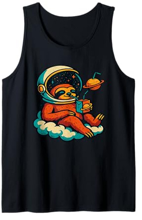 Casque Paresseux dans l'espace avec Nuage Relaxant avec Boisson Débardeur