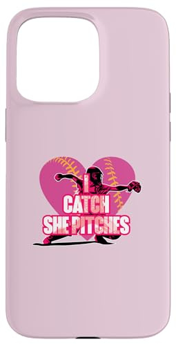 I Catch She Pitches Attrape-Balle Molle Assorti Coque pour iPhone 15 Pro Max
