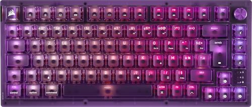 Corsair K65 Plus sans Fil 75% Gaming Clavier (AZERTY FR) – Violet Atomique | RGB, Mechanical, Commutateurs Linéaires CORSAIR MLX Red Pré-Lubrifiés, Keycaps PBT – PC, PS5, PS4, Xbox