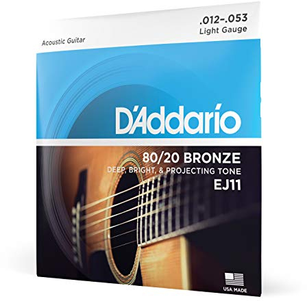 D'Addario EJ11 80/20 Bronze Akustikgitarrensaiten, Light, 12-53