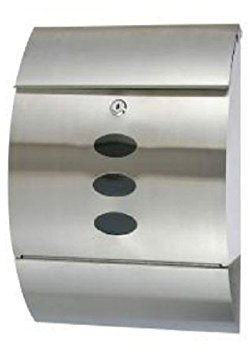 Design - Briefkasten mit Zeitungsrolle aus Edelstahl