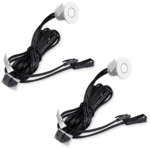 SOTECH 2 x LED Berührungssensor SO4 in weiß Ø 22 mm mit Dimmfunktion | 12 VDC max. 24 W mit LED Ministecker (miniAMP) Einbau-Sensorschalter Minisensor Dimmer