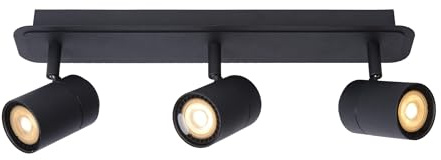 LUCIDE LENNERT - Deckenstrahler Badezimmer - LED Dim. - GU10-3x5W 3000K - IP44 - Schwarz
