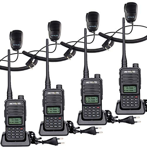 Retevis RT85 Dualband 2-Wege-Funkgerät, 1400mAh LED Amateur mit Großer Reichweite, Professionelles Walkie-Talkie mit Lautsprechermikrofon, Tragbares Radio mit Alarm, für Sicherheit, Herstellung