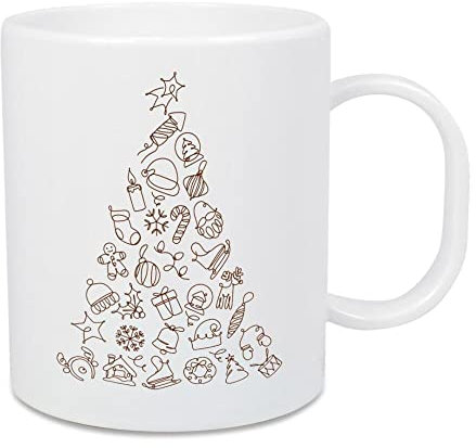artboxONE Großer Kinderbecher Pen line Christmas Tree Craft von Anna Kozlenko - Weihnachten