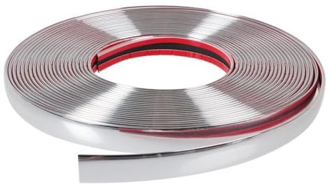 MiOYOOW 15m Auto Zierstreifen, Zierleiste PVC Chrom, Zierleisten Selbstklebend Silber, Auto Universal Dekorstreifen Seitenstreifen Klebestreifen (Chrom Silber, 10mm/12mm/15mm Breite)