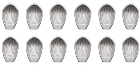 CANDeal 12-Pack Non-Stick Madeline Trays, Individual Madeleine Mould, Small Cake Moulds for Oven Baking, Shell Shape Cake Tins