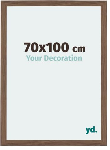 yd. Your Decoration - Bilderrahmen 70x100 cm - Nussbaum Dunkel - Billderrahmen aus MDF mit Acrylglas - Antireflex - 70x100 Rahmen - Mura