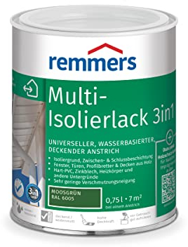 Remmers Laque Multi 3en1 Vert mousse (RAL 6005), 0,75 litres, Peinture aqueuse pour bois, métal, PVC, pour intérieur et extérieur