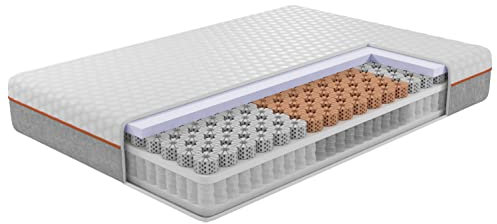 OCTASLEEP Smart Hybrid Matratze 180x200 - H4 medium/hart - für alle Körpertypen - Effektive Druckentlastung - Höhe 23cm – atmungsaktiv & kühlend