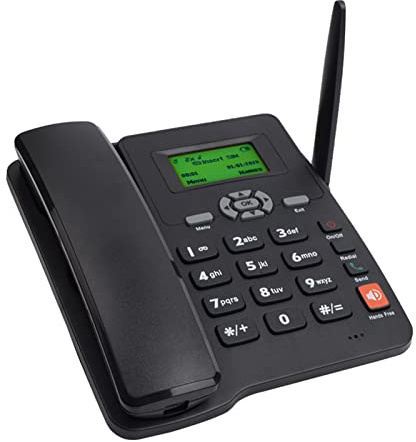 ERYUE Téléphone,Téléphone sans Fil Support téléphonique de Bureau GSM 850/900/1800/1900 Double Carte SIM 2G Téléphone Fixe sans Fil avec antenne Radio-réveil Funtion for House Home Call Center Offic