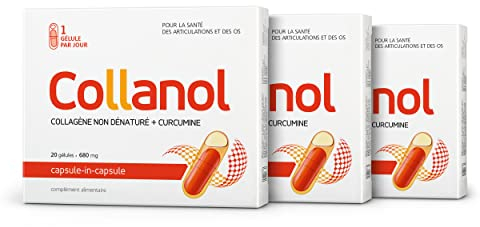 Collanol – Innovation in der Pflege gesunder Gelenke Flüssige Formel in einer Doppelkapsel 3D- Kollagen + Mizell-Extrakt von Curcumawurzeln 1 Kapsel/Tag. Laborgeprüft