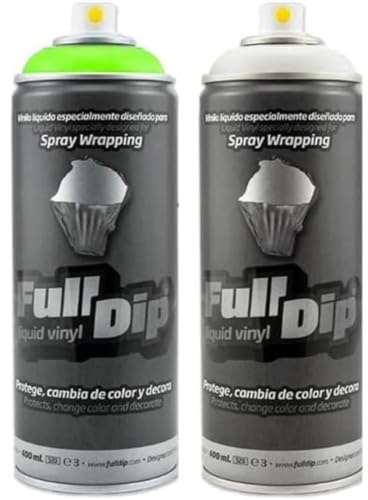 AutoFullCar Spraydose mit abziehbarer Full-Dip-Farbe, fluoreszierend, mit weißer Basis, entfernbar, neongrün