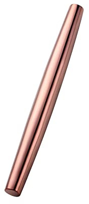 BISDARUN Rolling Pins for Baking 18/8 Stainless Steel Non-Stick Rolling Pin 1-Piece 13 Inches/33 CM Matte Finished (Rose Gold)