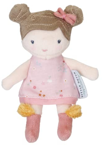 Little Dutch 4556 Stoffpuppe Kuschelpuppe Rosa - Little pink Flowers (10 cm)