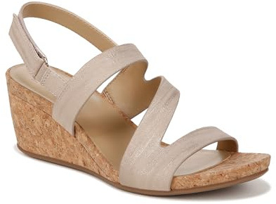 Naturalizer Womens Adria Strappy Wedge Sandals Fawn Beige Smooth 8 W