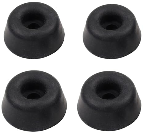 Lot de 4 tampons de rechange en caoutchouc pour siège de toilette - Noir - 22 mm - Pour abattant de toilette - Matériel de salle de bain