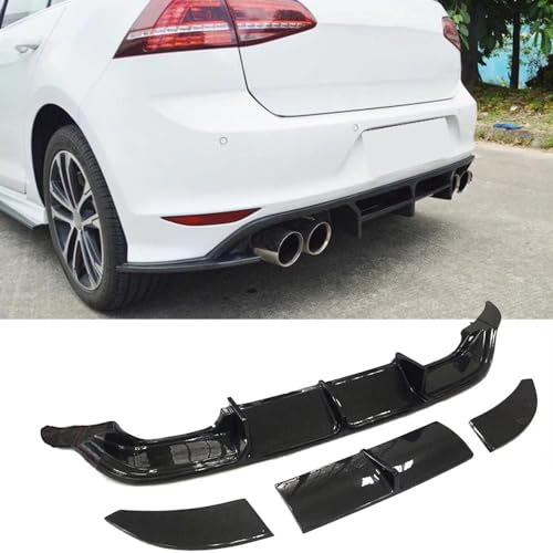 THOMIX Auto Heckstoßstange Diffusor für VW Golf 7 VII MK7 R LINE Hatchback 2014-2017,Spoilerlippe Heckdiffusor,Auto Heckspoiler Heckstoßstange Lippe Hecklippe des Fahrzeugs Auto Zubehör