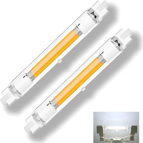 FDHVCB R7s Led 78mm Dimmbar 15W,15W R7s Led Ersatz für 150W Halogenstab Glühbirne, Kaltweiß 6000K, LED R7S COB Leuchtmittel 1000LM, 360°Strahlbeleuchtung, AC 220V-240V, Kein Flackern,2er Pack