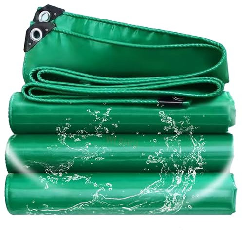 WLRHGl Telone Impermeabile, 2.5 x 13.5 m telone con occhielli per coperture barca camion pergolato copri camper copri legna, Telo impermeabile esterno Misure WLR010, Verde
