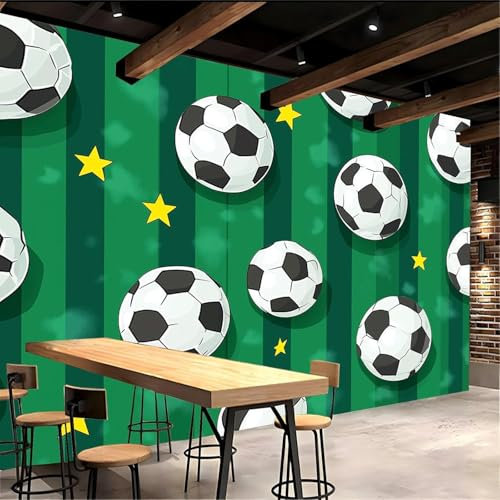 Luowenji Photo Wallpaper Football Soccer 3D Effect Children's Room Wall Mural Decoration Poster Picture Modern Design 150x105 cm Murals Wall Art for Living Room Bedroom Kitchen a.369