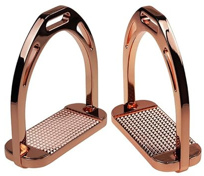 KXWDKJ Staffe western, staffe per sella da 12 cm, in alluminio con superficie elettrolitica, per sport equestri (oro rosa)