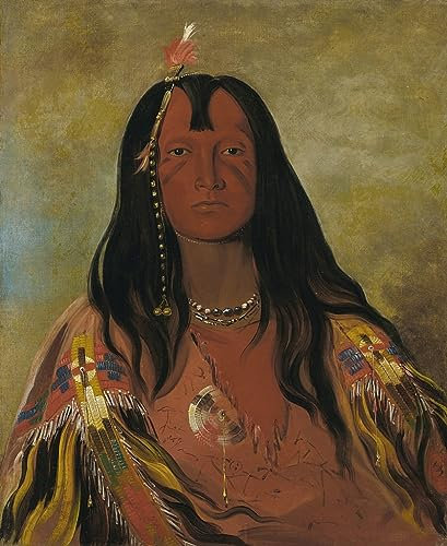 ARToPHIIU Modern Wandbilder Poster Wandbilder Leinwand Bilder Druck No Horns on His Head a Brave von George Catlin Leinwand Ölgemälde für Office Home Decor 60x90cm