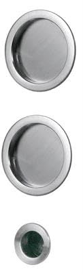 DACAN PROTECTION Kit Serratura per Porta Scorrevole – Rosetta Tonda Cieca in Zama, Maniglia Senza Serratura, Design Moderno e Funzionale (Cromo lucido)