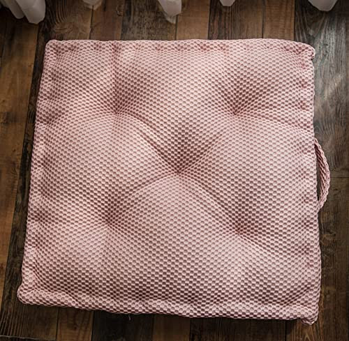 Quadratisches Bodenkissen für Sofa, Sessel, Esszimmer, Büro, Reisen, groß, 60 x 60 cm, Komfort-Sitzkissen, Heimdekoration, ergonomische Unterstützung, Rosa