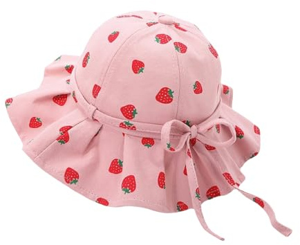 XFSRG Sombrero de Sol Bebé UPF 50+ Protección Solar Gorra de Playa Fresa Sombrero de Sol Piña Solar Bucket Sombreros Gorra Naranja Sombreros ala Ancha para Exteriores Natación Playa Piscina