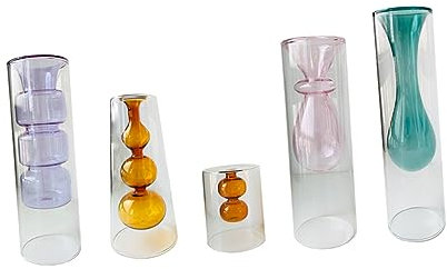 Abaodam 1pezzi Vaso Doppio in Vetro Per Coltivazione Senza Terra Fioriera Trasparente Per Piante Acquatiche Contenitore Creativo Per Casa e Regali Design Artistico Unico