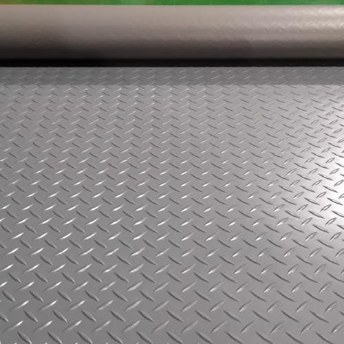 Gummimatten, Garagenmatten für den Boden, rutschfeste Matten für Garagen, Werkstätten und Parkplätze, Garagenbodenmatte für Werkstatt, Fitnessstudio, PVC-Garagenbodenrolle,Grau,1.5x3m