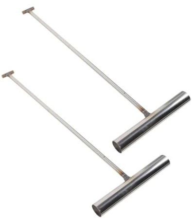 HIAKDOFT 2pcs Stainless Steel Manhole Lifting Hook with Ergonomic T Handle Weatherproof Door Latch Hook for Storm Drains and Tank Covers Heavy Duty Outdoor Puller