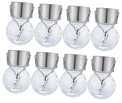 jojofuny 8pezzi Lampade a Energia Solare Da Esterno Sospensione Luci Giardino Impermeabili Sfera Incrinata Decorazioni Festa Con Pannello a Energia e Design Portatile