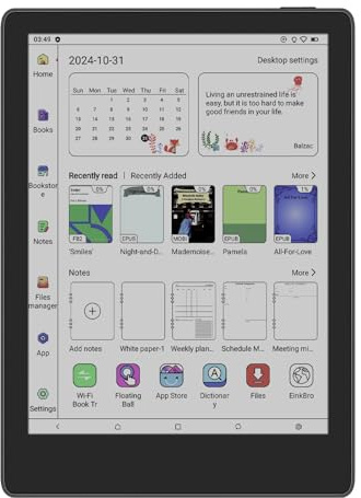 Meebook M8C Farb-E-Reader | 7,8 HD, 300 PPI und 150 PPI (Farbe) | Android 14 | Octa-Core | 4 GB + 64 GB | Zwei Mikrofone und Lautsprecher | Google Play Store | Handschrifterkennung | Smart Light