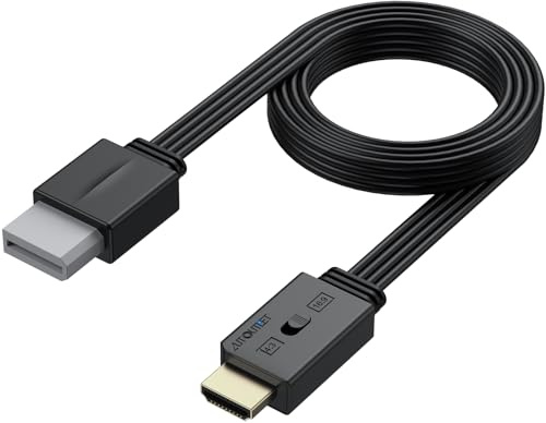 AUTOUTLET Wii Adaptador HDMI, 1080P/720P Wii a HDMI Adaptador de HDMI Integrado y diseño de Cable HDMI, Plug and Play (Negro（4:3/16:9）)