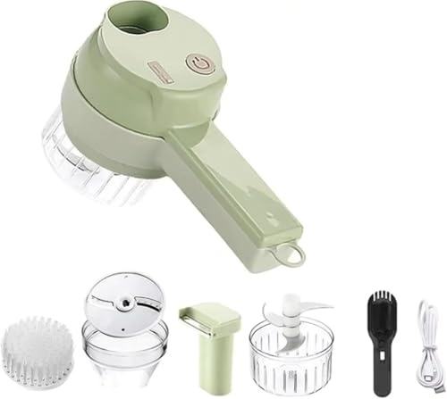 inovia Coup’Chef – Découpe-légumes électrique multifonction USB rechargeable | Hachoir, râpe et mixeur de cuisine, robot pour découper facilement viandes, oignons
