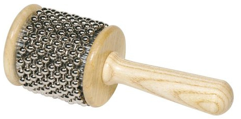 Ameisenkeks® Cabasa aus Holz – Afuche Rhythmusinstrument (16 x 6 cm) – Percussion Shaker mit Metallperlenkette für Musikunterricht, Studio & Live-Performance