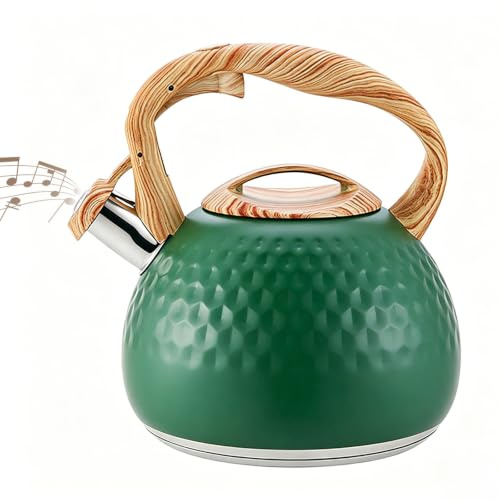 Stove Top Kettle, 3L Food Grade Stainless Steel Whistling Kettle | Rustproof, Heat Insulated Anti-Scald Grip, Loud Boil Whistle Prevent Dry Burn, Works On Induction Gas Ceramic Halogen Hobs