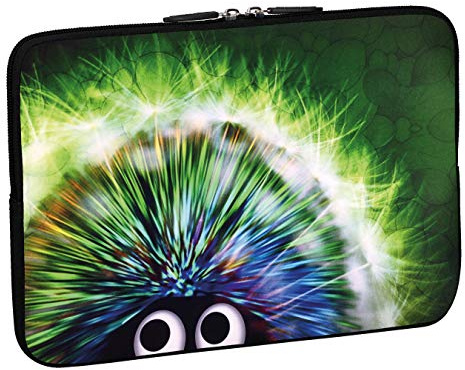 PEDEA Design Schutzhülle Notebook Tasche bis 15,6 Zoll (39,6cm), Green Hedgehog
