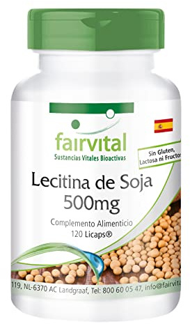 fairvital Soja-Lecithin 500mg, 120 LiCaps®, schluckfreundlich, HOCHDOSIERT, VEGAN