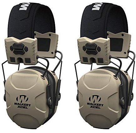Walker's XCEL 100 Active Ear Hearing Protection Equipment Earphone Muff (2 Pack)