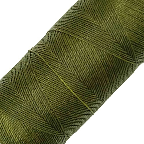 LINHASITA Garnspole, vaxad, 100 g/360 meter, tjocklek: 0,5 mm, polyester, makramégarn, 30 färger – militärgrön
