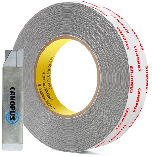 CANOPUS Doppelseitiges Klebeband Extra Stark Wasserdicht (19mm x 4,5m) Langzeitbeständigkeit, Schwerlast Montageklebeband, Klebeband, Hochleistungsklebeband für Innen, Außenbereich, Grau